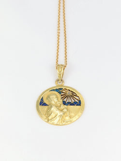 Médaille Art Nouveau Liegault en or, diamant et émail plique à jour - Castafiore