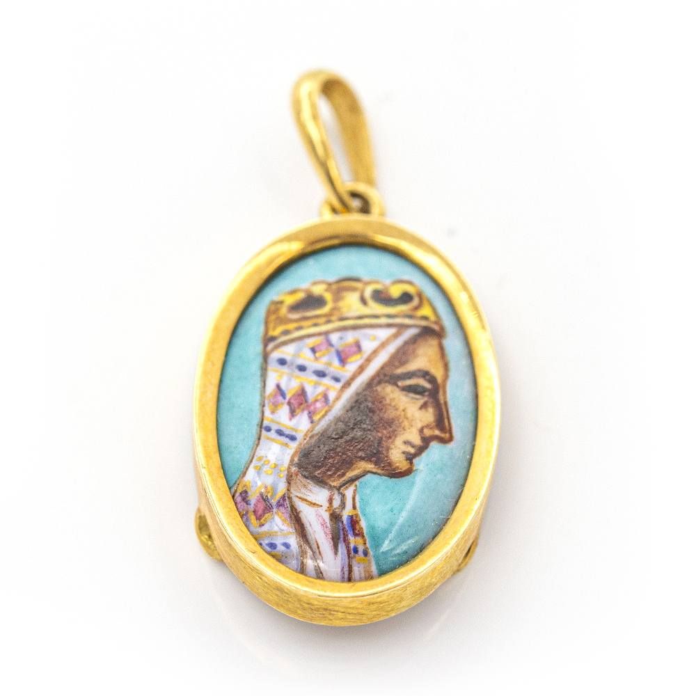 Médaille de Montserrat en or et émail d'occasion - Castafiore