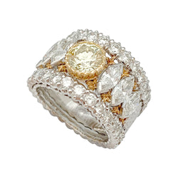 Bague bandeau BUCCELLATI, diamants jaune