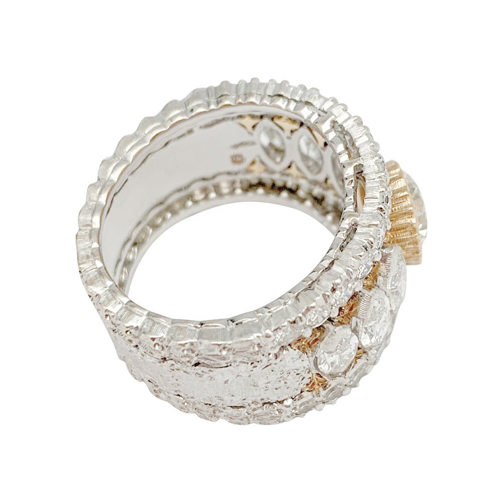 Bague bandeau BUCCELLATI, diamants jaune