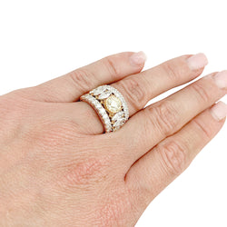 Bague bandeau BUCCELLATI, diamants jaune