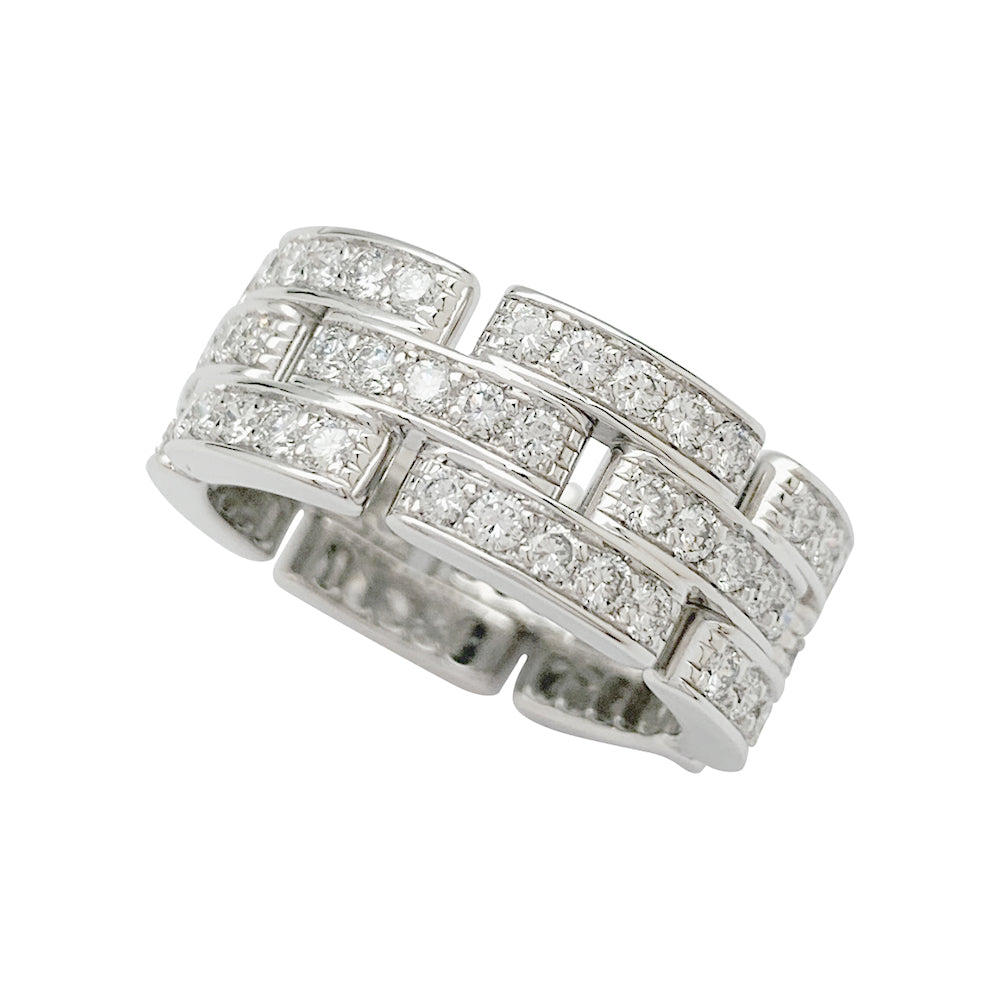 Bague CARTIER "Maillon Panthère" or blanc, diamants