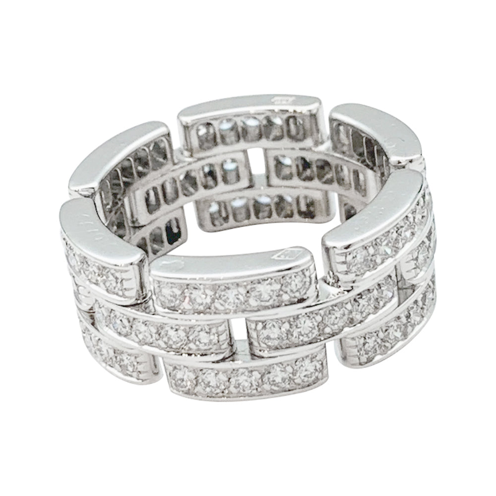 Bague CARTIER "Maillon Panthère" or blanc, diamants