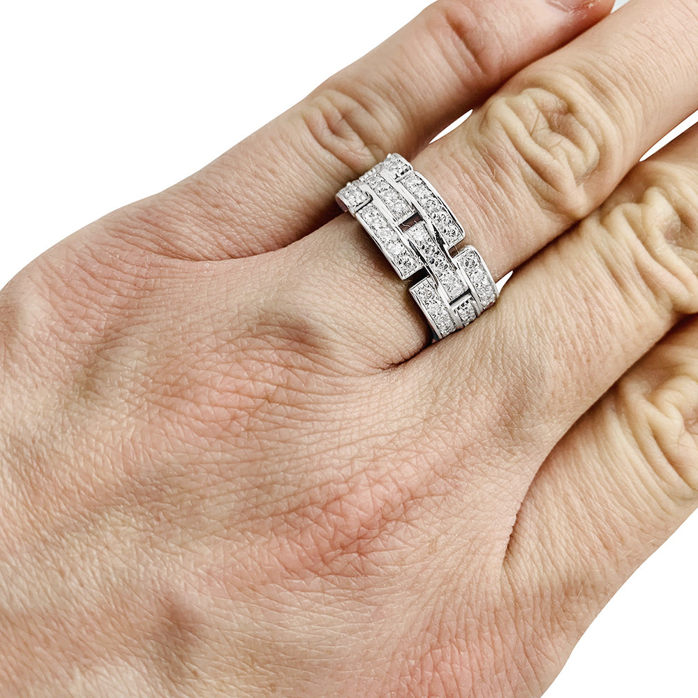 Bague CARTIER "Maillon Panthère" or blanc, diamants