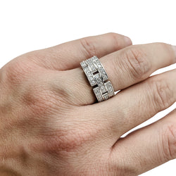 Bague CARTIER "Maillon Panthère" or blanc, diamants