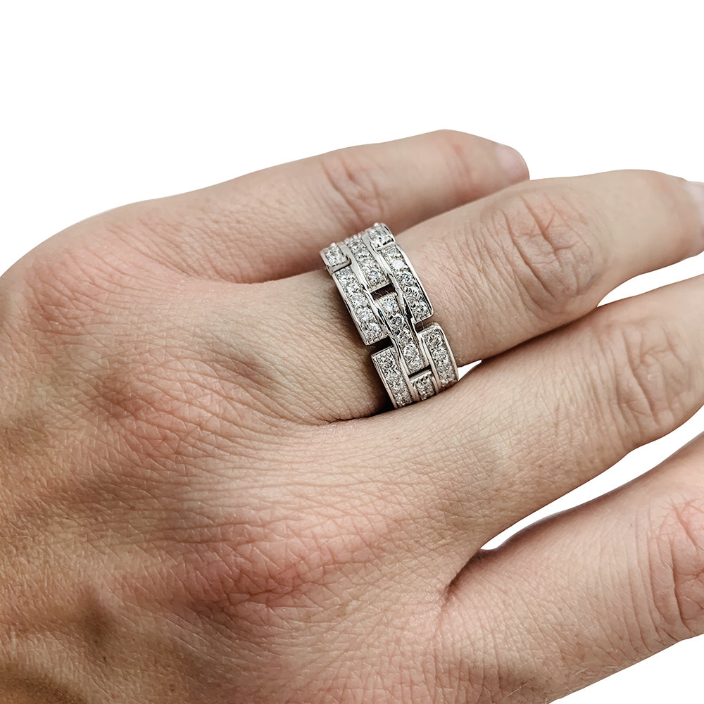 Bague CARTIER "Maillon Panthère" or blanc, diamants