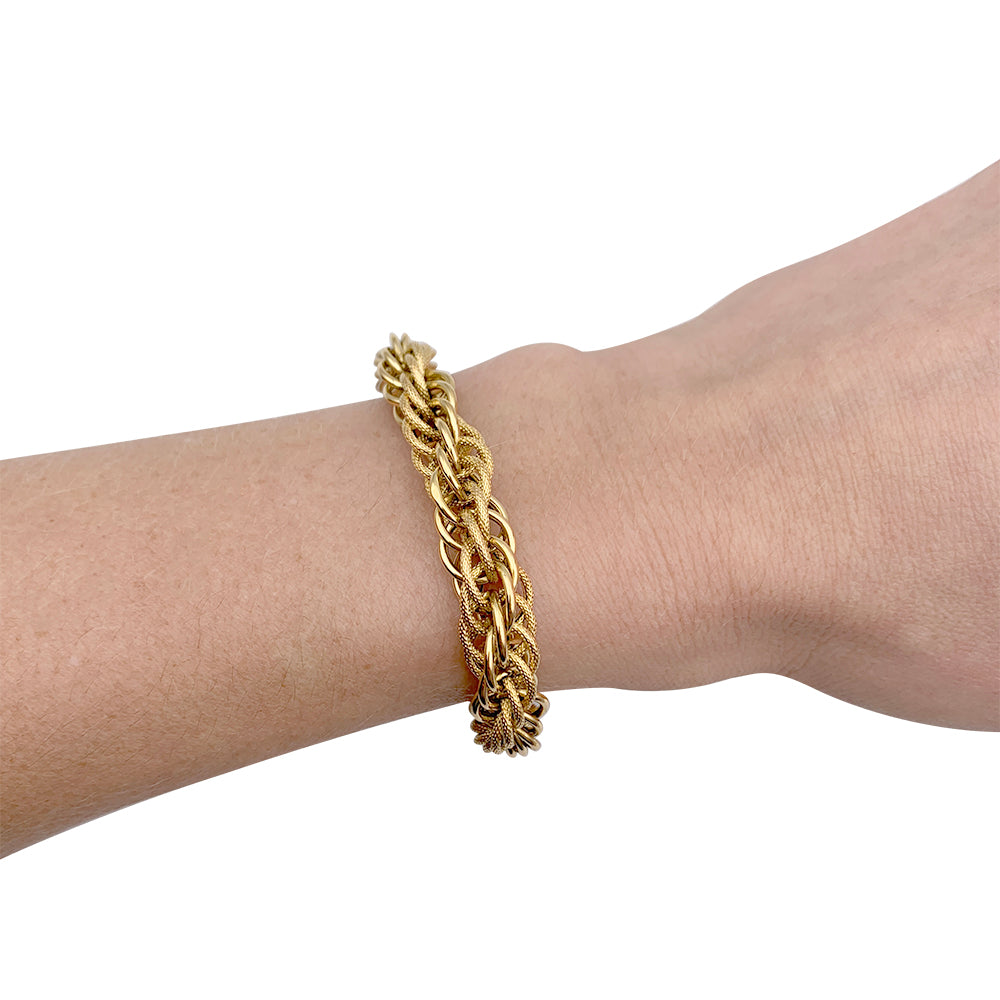 Bracelet or jaune maille fantaisie