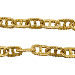 Yellow gold bracelet, navy mesh