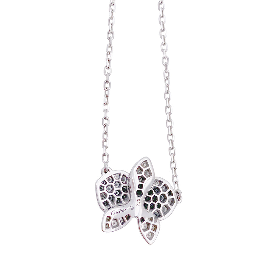 Collier Cartier, "Caresse d'Orchidées", or blanc, diamants