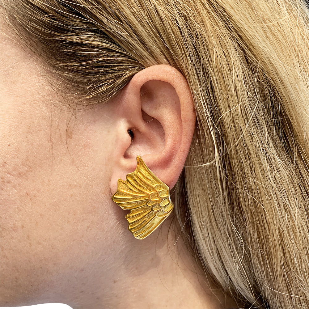 Boucles d'oreilles Lalaounis "Ailes" en or jaune