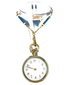 Montre à gousset or jaune 18kt émaillée avec sa chaîne datant de 1900-1910 - Castafiore