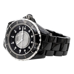 Montre Automatique CHANEL "J12" en céramique noire et diamants - Castafiore