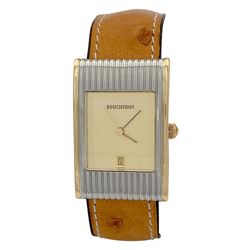 Montre Boucheron, "Reflet", or jaune, acier. - Castafiore