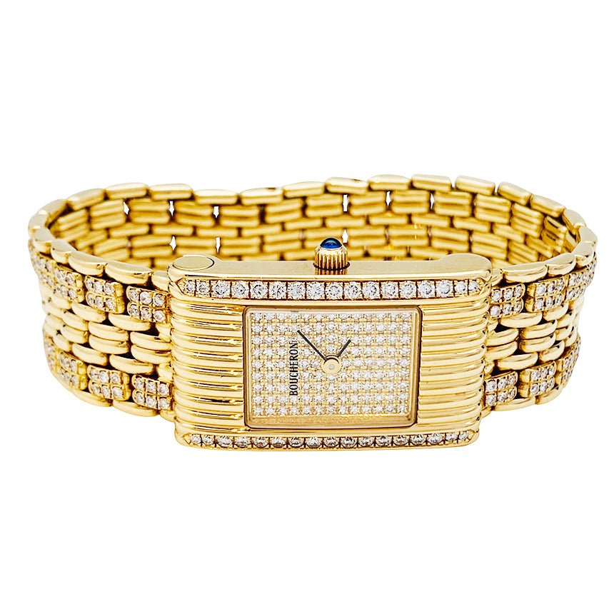 Montre Boucheron "Reflet" or jaune et diamants. - Castafiore