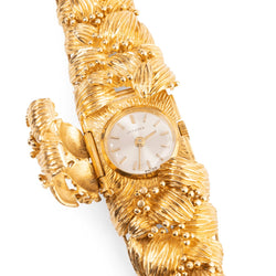 Montre bracelet feuillage JUEVENIA en or jaune - Castafiore
