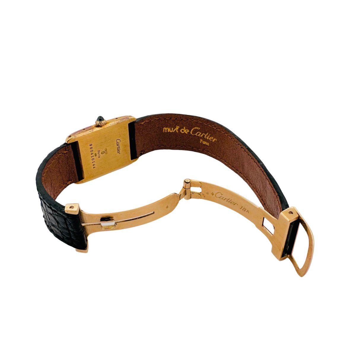 Montre CARTIER, modèle TANK arrondie en or jaune - Castafiore
