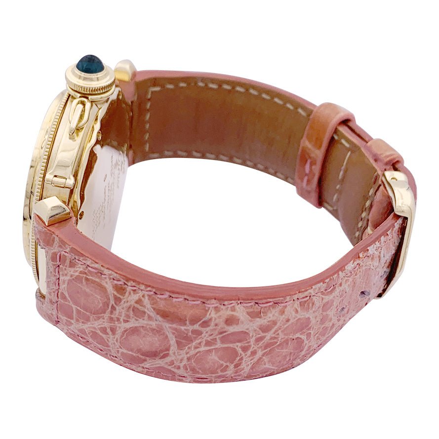 Montre Cartier "Pasha" or jaune, cuir. - Castafiore