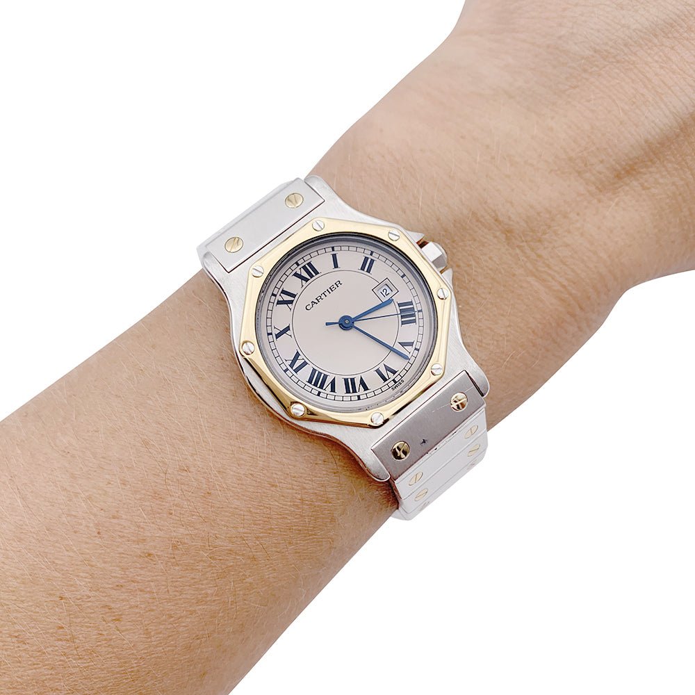 Montre CARTIER "Santos Octogonale" en acier et or jaune - Castafiore