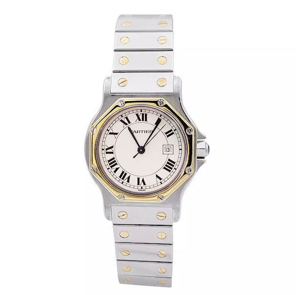 Montre CARTIER "Santos Octogonale" en acier et or jaune - Castafiore