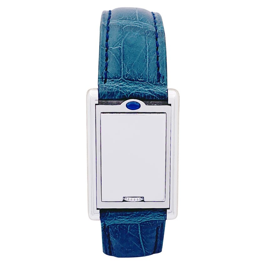 Montre Cartier "Tank basculante" acier, cuir. - Castafiore