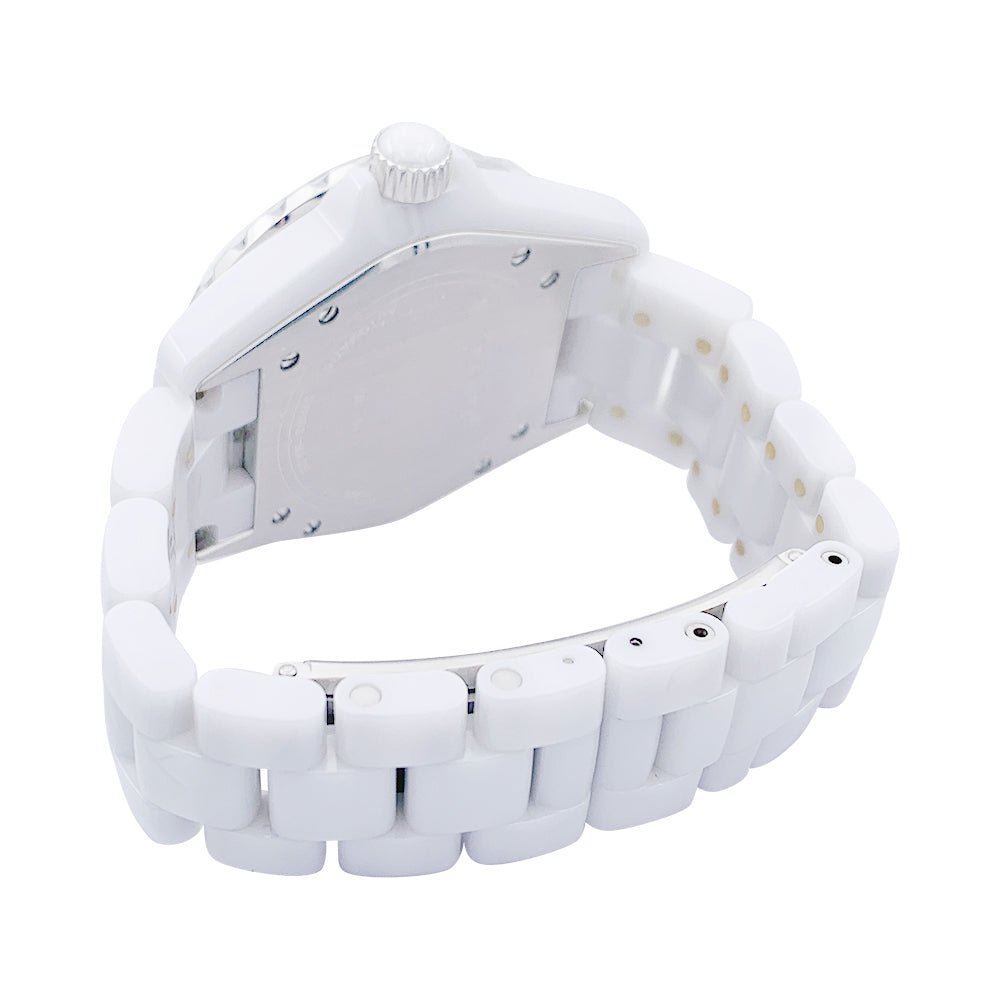 Montre CHANEL "J12" automatique en céramique blanche - Castafiore