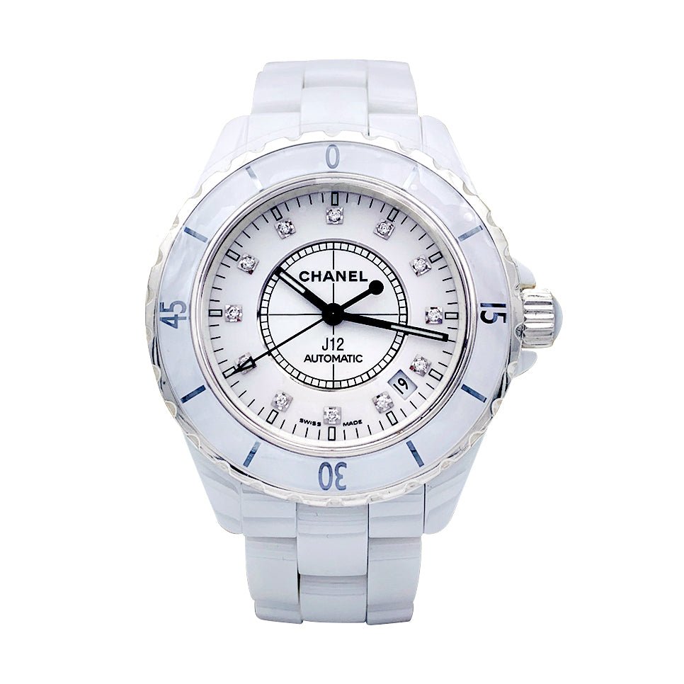 Montre CHANEL "J12" automatique en céramique blanche - Castafiore