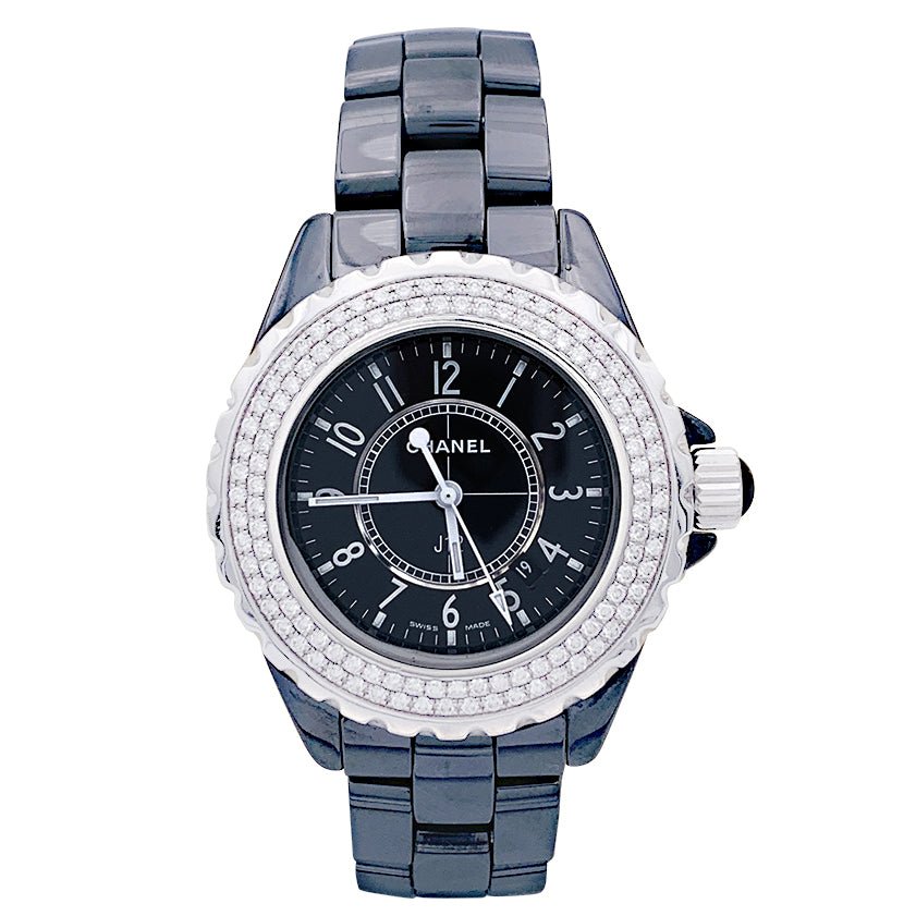 Montre CHANEL "J12" en céramique, acier et diamants - Castafiore