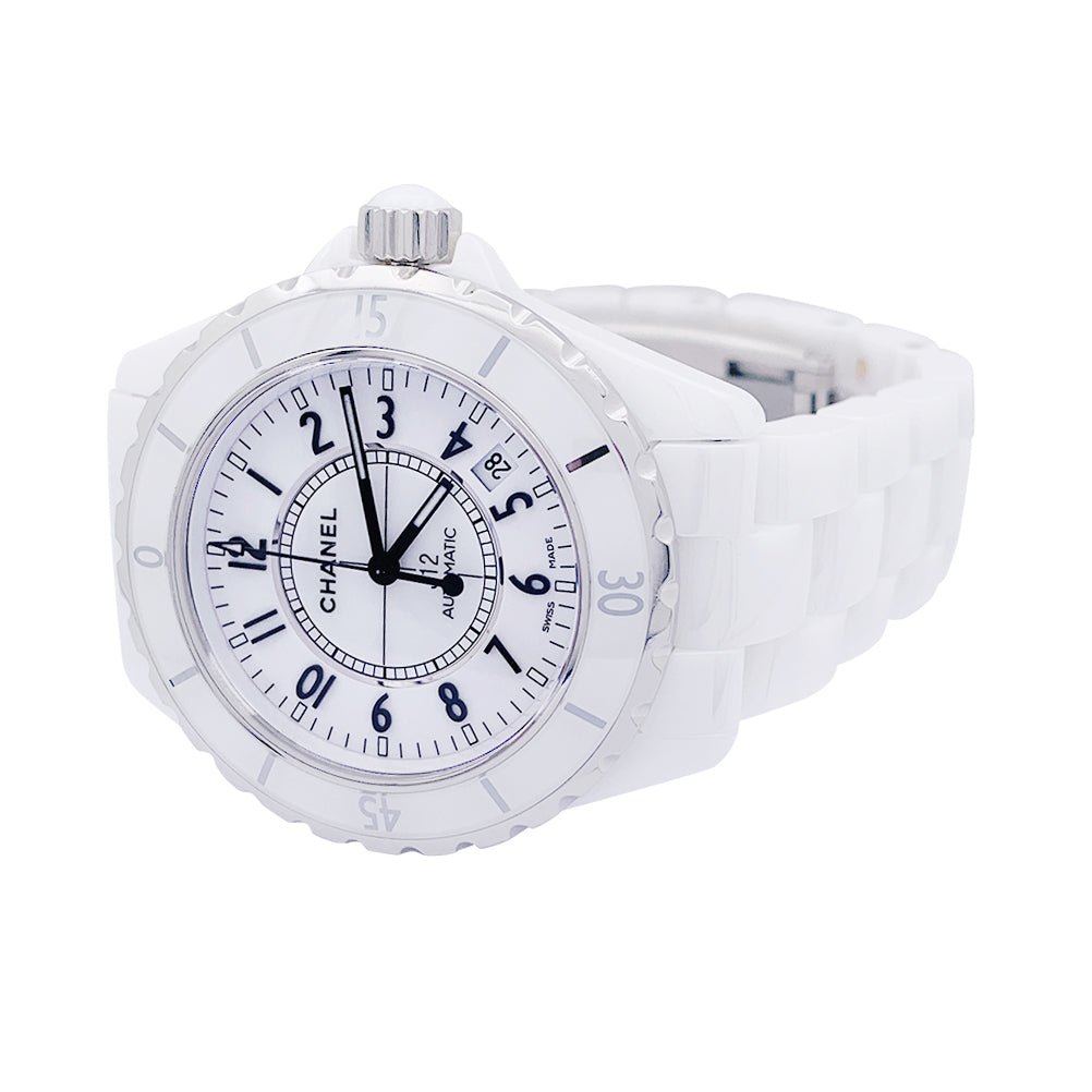 Montre CHANEL, "J12" en céramique blanche. - Castafiore