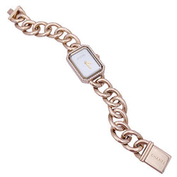 Montre Chanel, "Première Chaîne Gourmette", or rose, diamants. - Castafiore