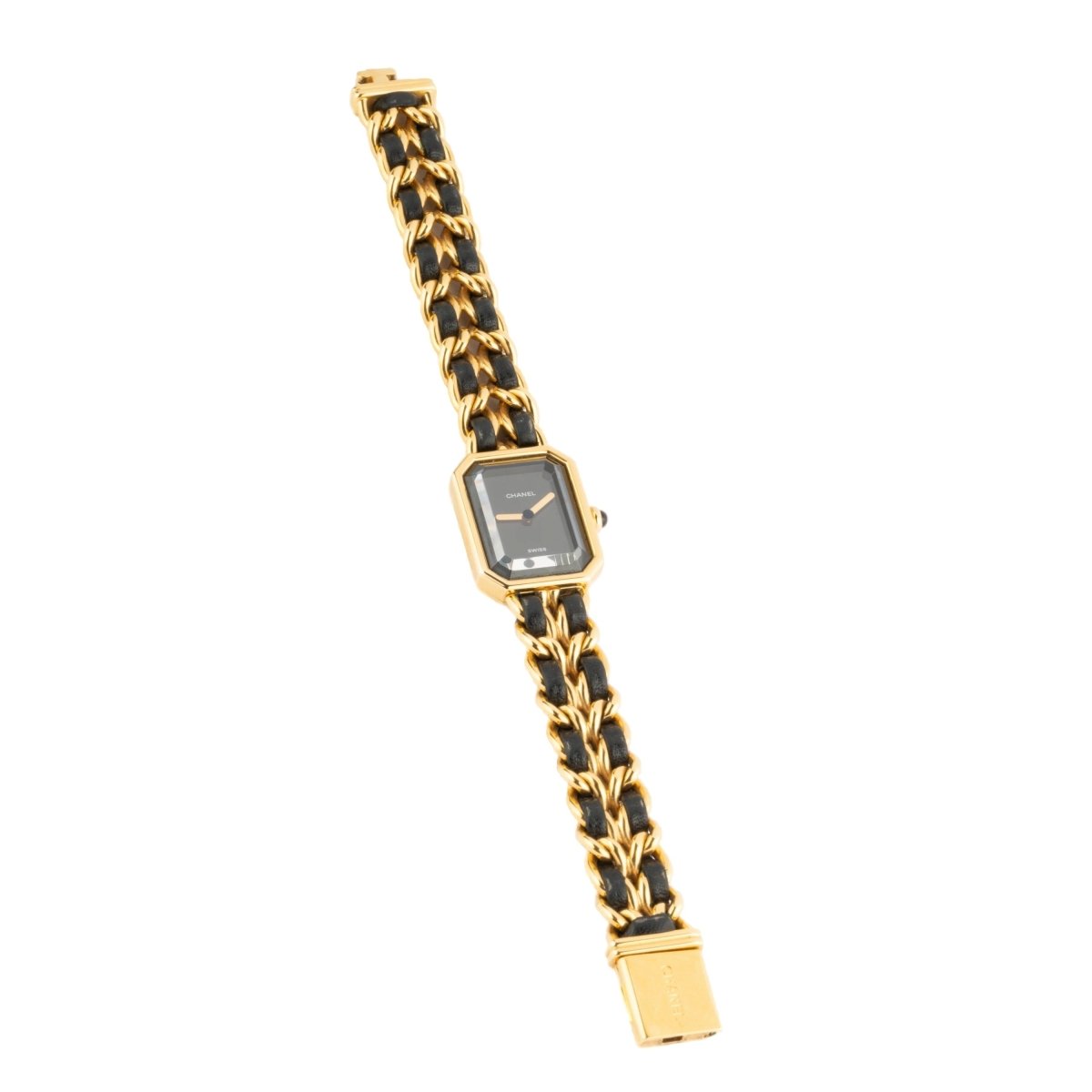 Montre CHANEL "Première" en métal doré et cuir - Castafiore