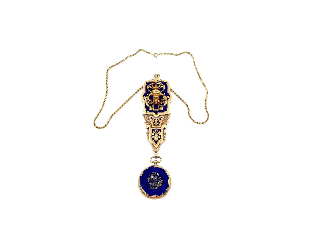 English Gold and Enamel Chatelaine Watch | Pieces of Time Ltd
