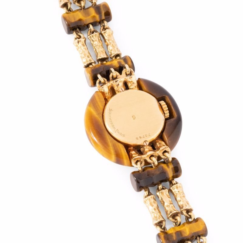 Montre de dame en or jaune et oeil du tigre - Castafiore