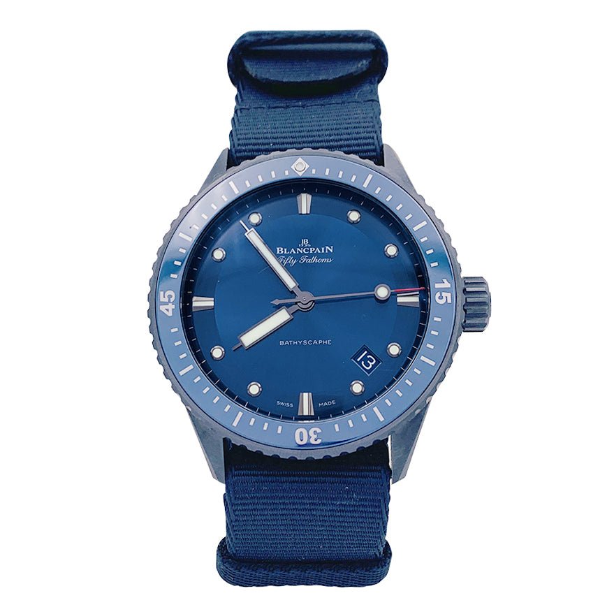 Montre de plongée Blancpain, “Fifty Fathoms Bathyscaphe", céramique. - Castafiore