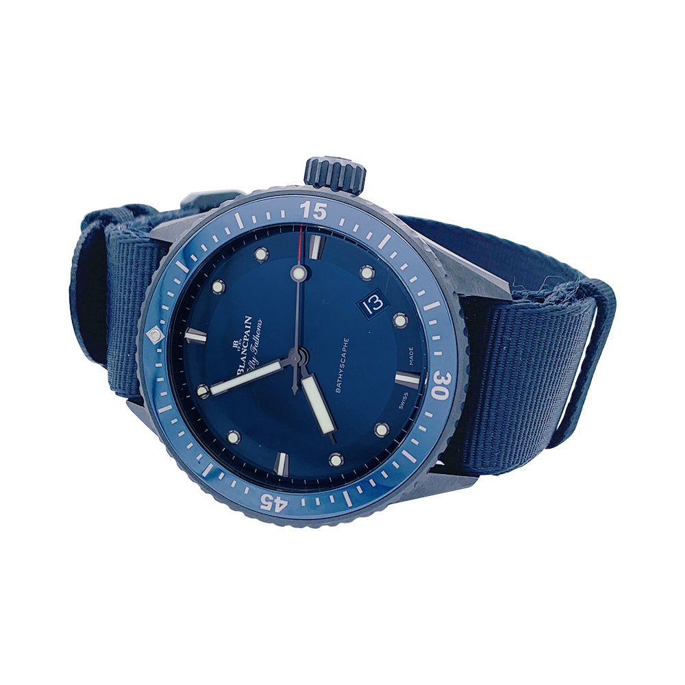 Montre de plongée Blancpain, “Fifty Fathoms Bathyscaphe", céramique. - Castafiore