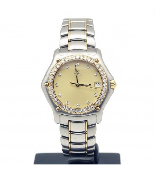 Montre EBEL "Lady" en or jaune, diamants et acier - Castafiore