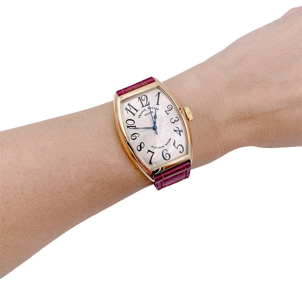 Montre Franck Muller, “Master of Complications”, or rose, cuir. - Castafiore