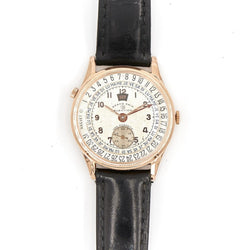 Montre GRAND PRIX ÉLECTION en or jaune et cuir noir - Castafiore