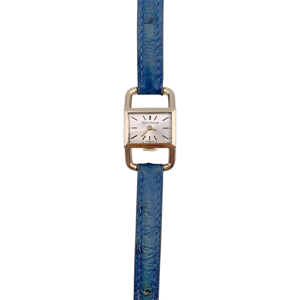 Montre Jaeger Lecoultre & Hermès, "Etrier", or jaune, bracelet cuir. - Castafiore