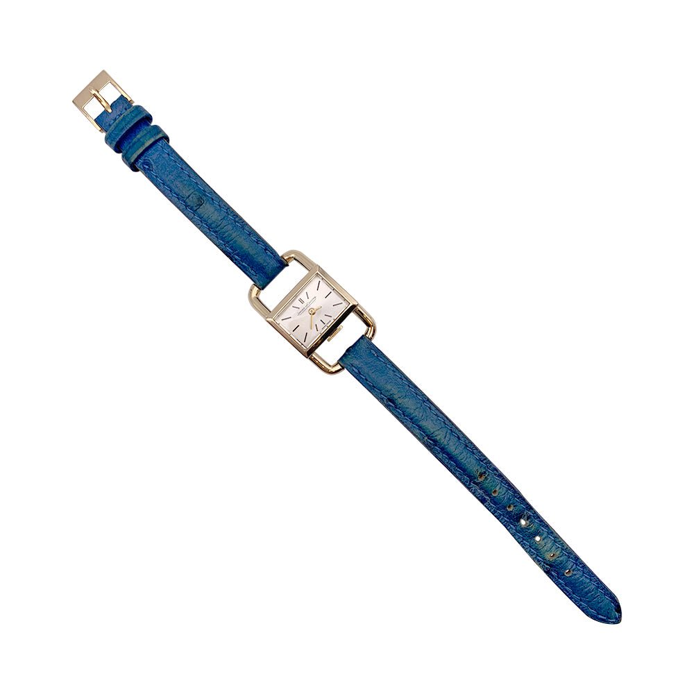 Montre Jaeger Lecoultre & Hermès, "Etrier", or jaune, bracelet cuir. - Castafiore