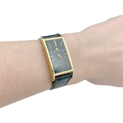 Montre JAEGER LECOULTRE, or jaune, cuir. - Castafiore