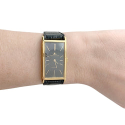 Montre JAEGER LECOULTRE, or jaune, cuir. - Castafiore