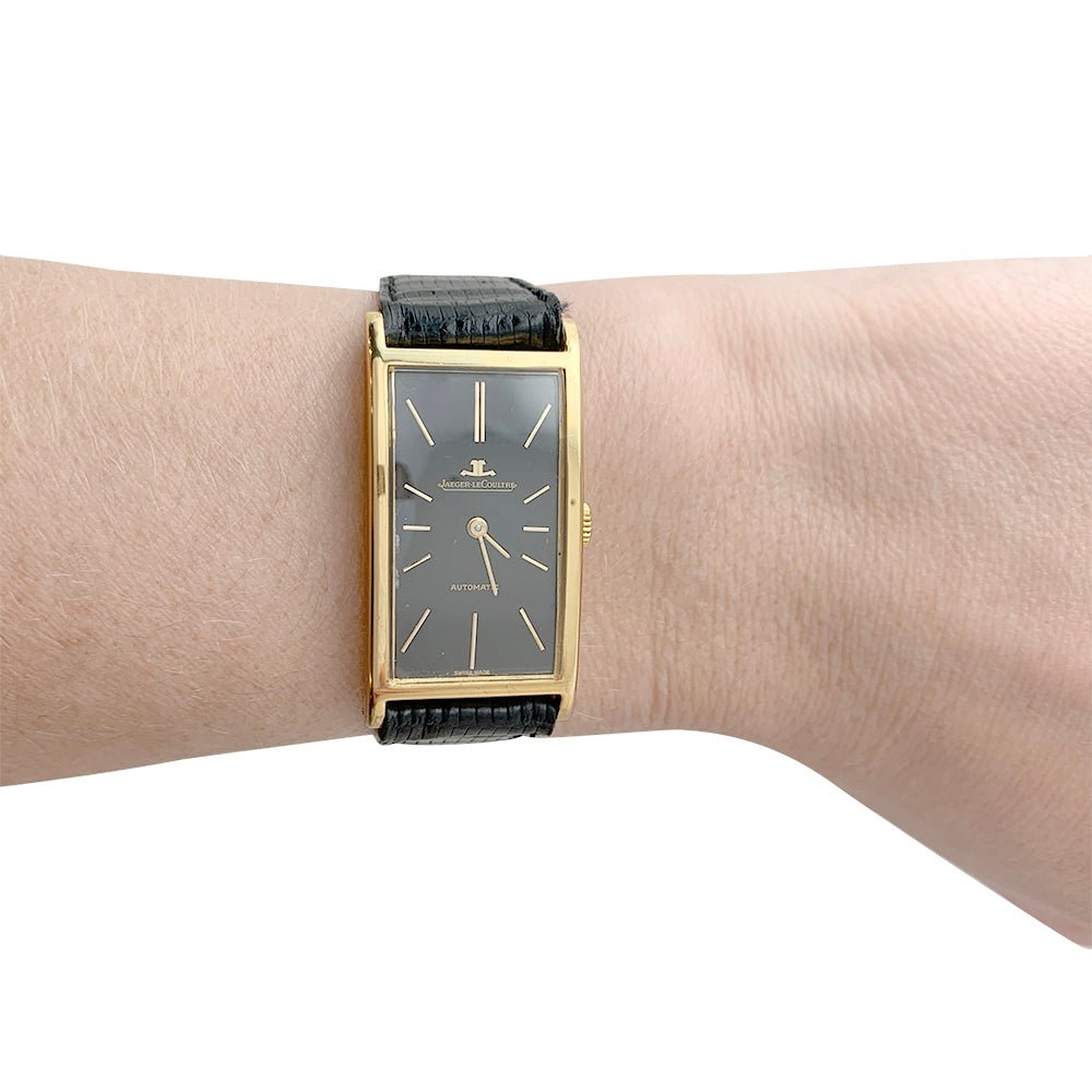 Montre JAEGER LECOULTRE, or jaune, cuir. - Castafiore