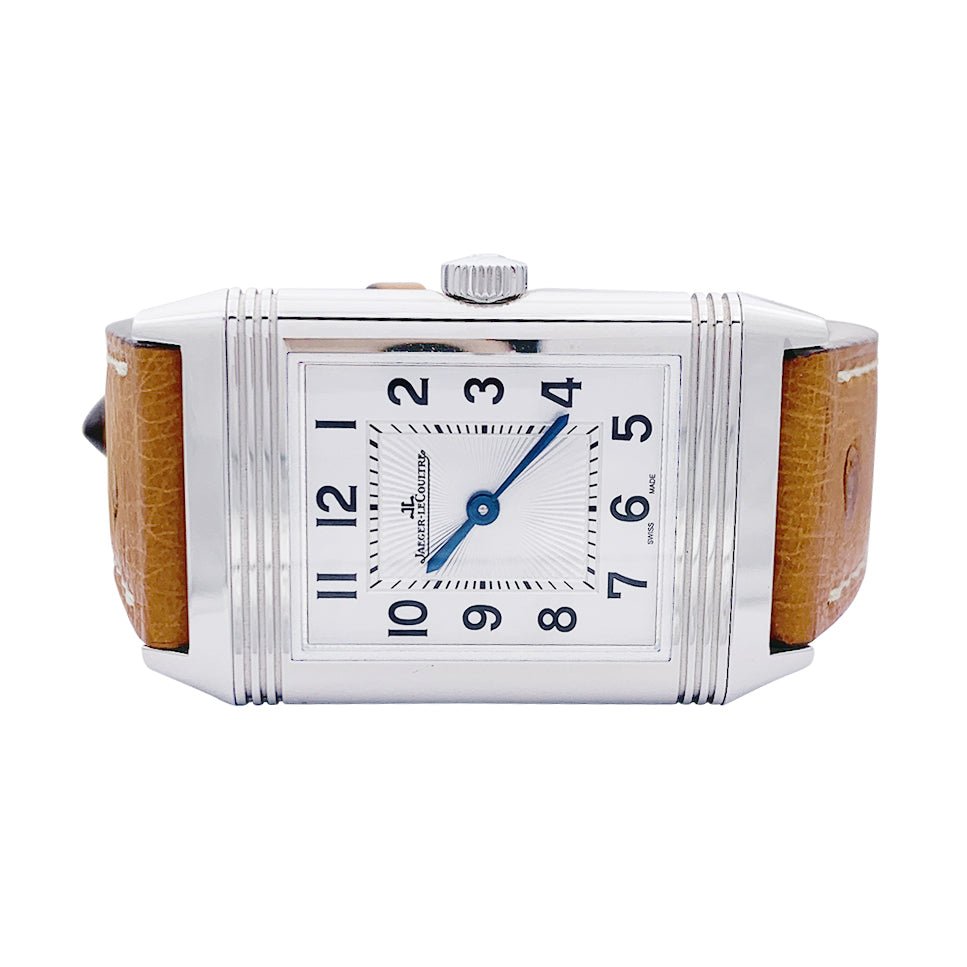 Montre Jaeger Lecoultre, "Reverso Classic",cacier, cuir. - Castafiore