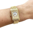 Montre Jaeger Lecoultre "Reverso Duetto" en or jaune, nacre et diamants. - Castafiore