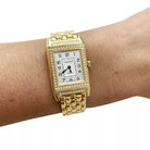 Montre Jaeger Lecoultre "Reverso Duetto" en or jaune, nacre et diamants. - Castafiore