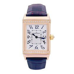 Montre JAEGER-LECOULTRE "Reverso Duetto", en or rose et diamants - Castafiore