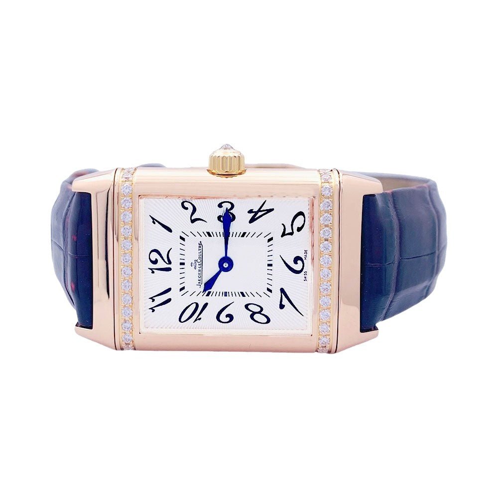 Montre JAEGER-LECOULTRE "Reverso Duetto", en or rose et diamants - Castafiore