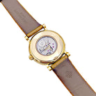 Montre PATEK PHILIPPE "Calatrava Moon Phase" or jaune, nacre, diamants, cuir. - Castafiore