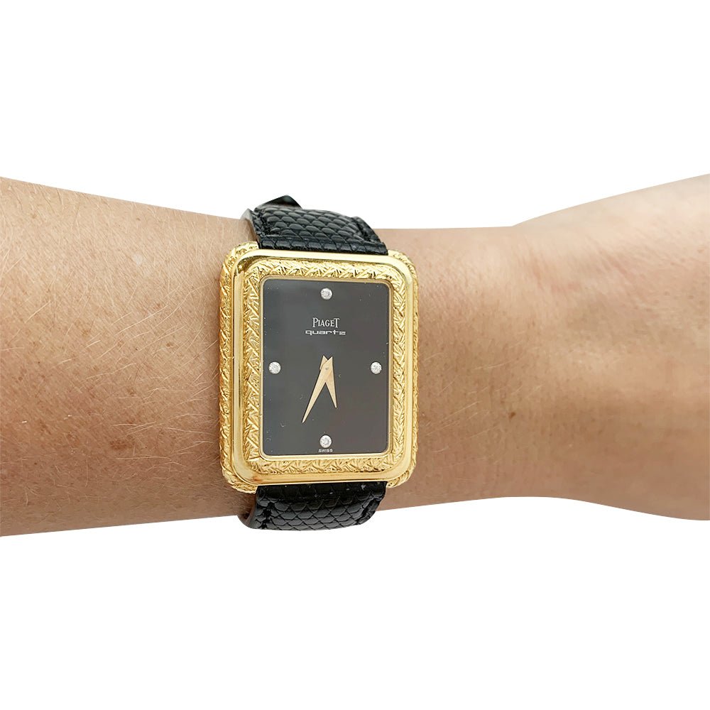 Montre Piaget en or jaune, cuir. - Castafiore