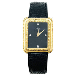 Montre Piaget en or jaune, cuir. - Castafiore
